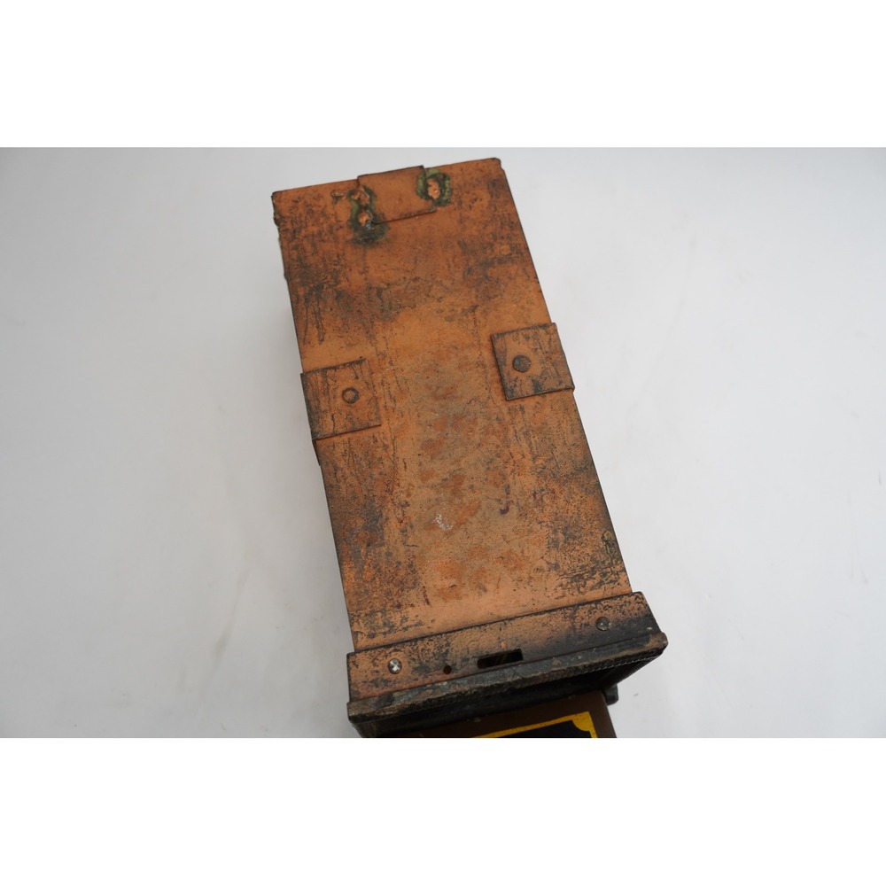 Antique Metal Lock Box with‎ Key Safety Deposit Copper Rectangular Storage - Picture 7 of 9